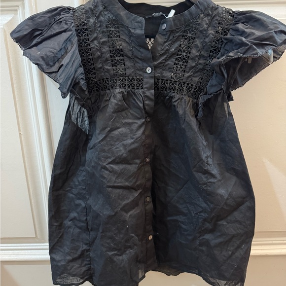 Rails Louella Women’s Embroidered Button Front Flutter Sleeve Blouse size L - Picture 4 of 6